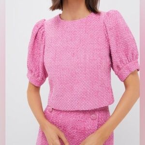 Hyacinth House Pink Tweed Annabelle Top
